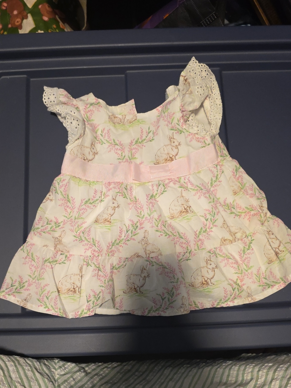 The Children's Place White and Pink Bunny Print Dress